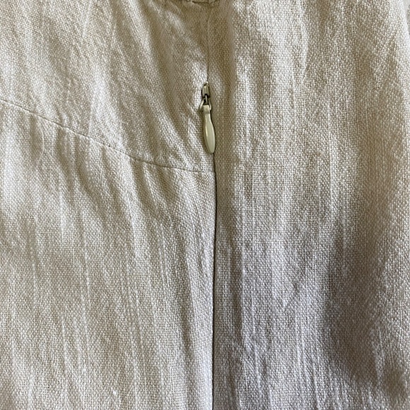 DANA BUCHMAN Cream Linen Crochet Sleeveless Shift Dress Boho Coastal S/M - Picture 9 of 12